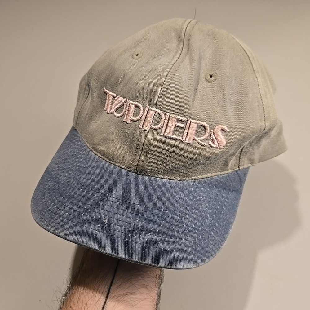VTG Toppers Pink‎ Dad Hat  Embroidered Two Tone Baseball Cap Khaki One Size OSFA